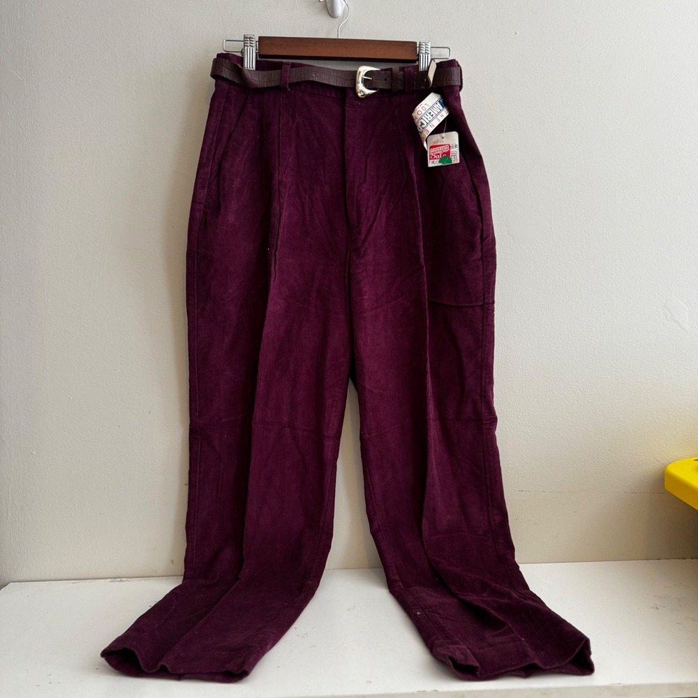 VTG NWT Lord Isaacs Women's 14P Plum Corduroy Trousers Fall Academia Preppy